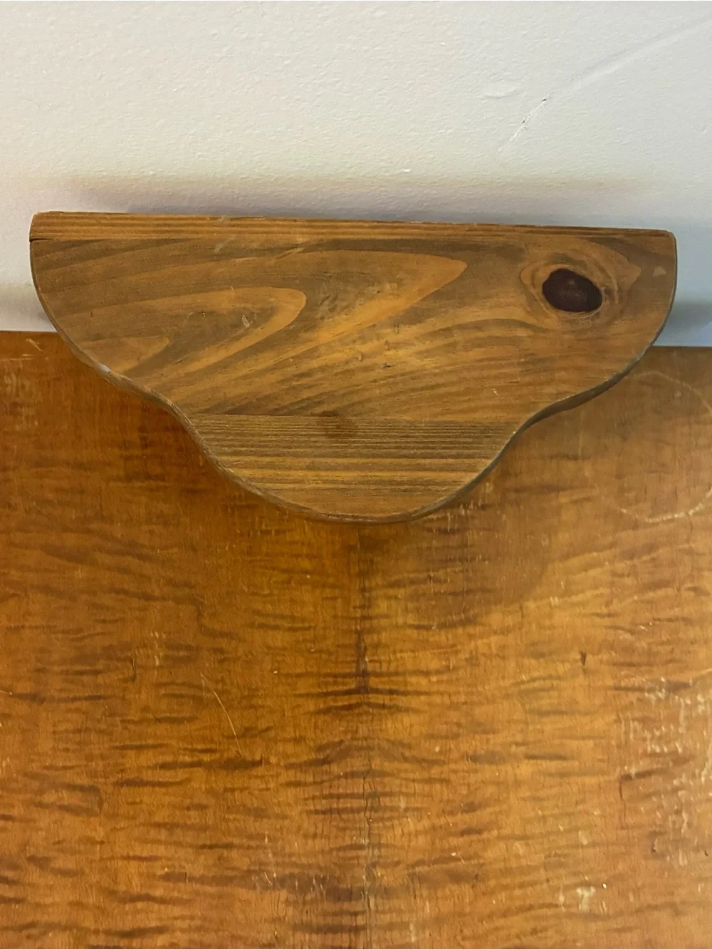 Vintage Small Wooden Wall Shelf